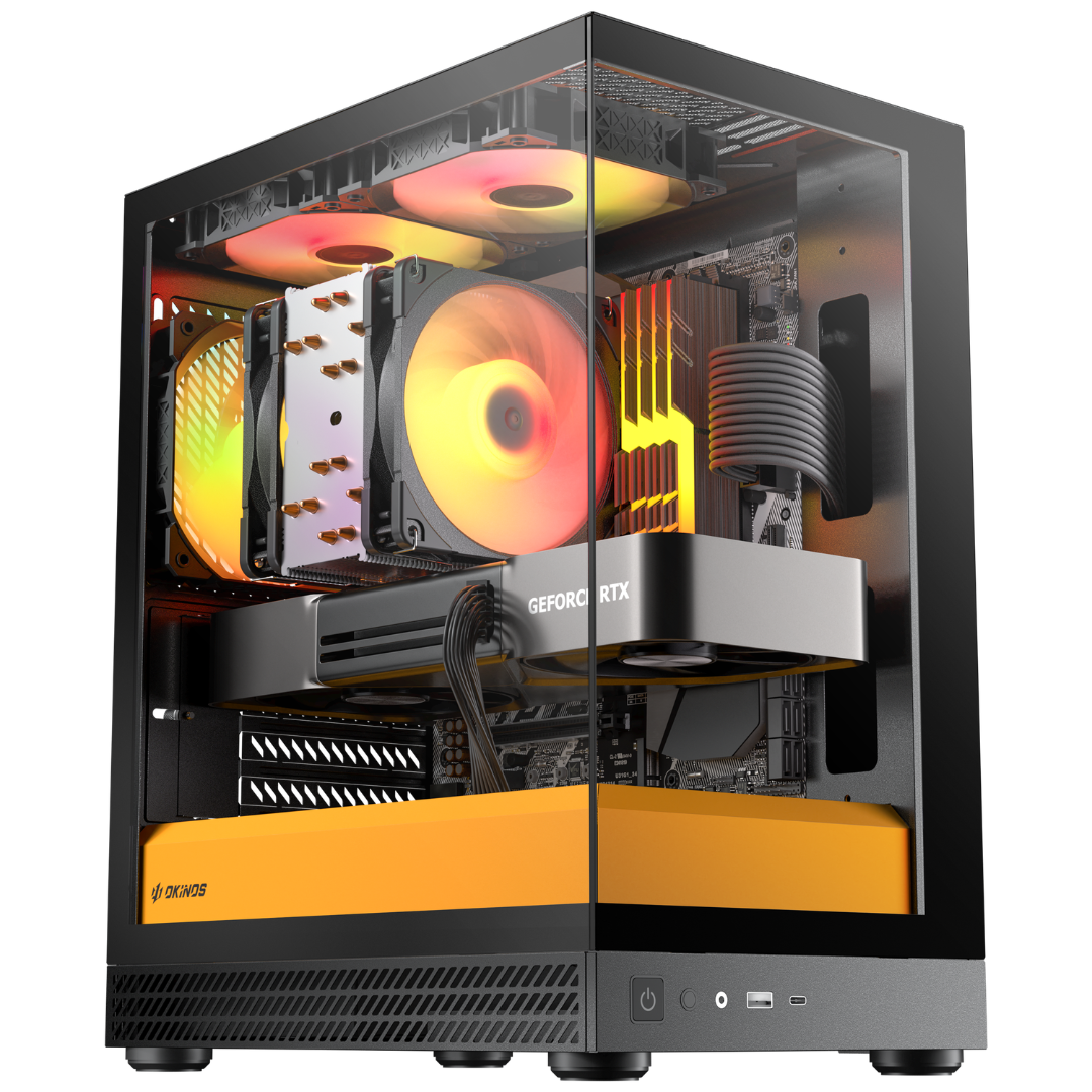 OKINOS Aqua UNO Canary - w/3 fans MATX